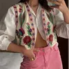 Women's Vests PB ZA summer women's fashion retro flower embroidery loose sleeveless cardigan vest 6895028 6895028 220827