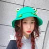 Stingy Brim Hats Cute Cartoon Frog Fisherman Hat Outdoor Sunshade Bucket Hat