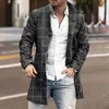 Men's Trench Coats Men Jacket Lapel Male Slim Coldproof Pockets Overcoat For Daily Wear