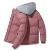 Mens Down Parkas Puffer Jacket Män med huva Detchable Huva Bomull vadderade varma förtjockna rockar High Street Men Clothing Autumn Winter Fashion 220829