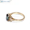 Eheringe Tianyu Gems 6x8mm Grün Gelbgold Damen 14k18k DEF Diamanten Ring Funkelnder Edelstein Maßgeschneiderter Schmuck 220826