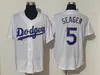Ed Baseball maillots Seager 5 Corey Urias 7 Julio maillot rétro noir blanc bleu blanc sans numéro nom pour homme taille S-XXXL