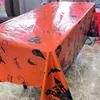 Décoration de fête Autres fournitures de fête d'événement Décoration d'Halloween Château noir Citrouille Imprimer Nappe jetable Featival Nappe orange Happy