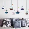 Wall Stickers 3D Plant Chandelier Sticker Study Bedroom Decoration Home Art Mural Kids Room