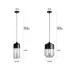 Pendant Lamps Nordic Modern Lights Dining Room Glass Lampshade Kitchen Fixtures Bedroom Bedside Restaurant Decore Black Hanging Lamp