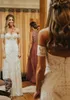 2022 Boho Lace Beach Robes de mariée robe nuptiale Sweetheart Necckline Tulle Sweep Train A Line Made Made Vestido de Novia