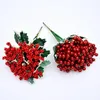 Decorative Flowers Red Berry Garland Christmas Artificial Fruit Cuttings Tree Decorations Door Hanging Ornaments Home Wedding Decor