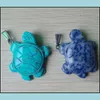 Charms Carved Turtle Assorted Natural Stone Charms Crystal Pendants For Necklace Accessories Jewelry Making Drop Delivery 20 Lulubaby Dh8Ss