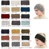CC Hairband Colorful Knitted Crochet Twist Headband Winter Ear Warmer Banda elástica para el cabello Accesorios para el cabello ancho B5