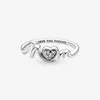 Mom Pave Heart Ring 925 Sterling Silver Mother's Day Gifte Jewelry Pandora CZ Diamond Love You Rings239i用のオリジナルボックスセット