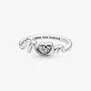 Anello a forma di cuore con pavé di mamma in argento sterling 925 con gioielli regalo per la festa della mamma con cofanetto originale per pandora CZ diamante Love you Rings239I