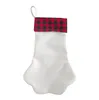 Sublimatie blanco kerstkousen kat katten poot vorm xmas kous spaties plaid xmas sokken