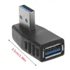 Cabos de computador 90 graus esquerdo Angulado USB 3.0 Um adaptador de conector masculino para fêmea para laptop PC