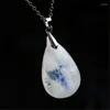 Pendentif Colliers Naturel Blue Light Moonstone Pierre Goutte d'eau Big 37x23x11mm 29x20x9mm