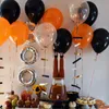 その他のイベントパーティー用品30pcs 10インチハロウィーンバルーンセットミックスオレンジと黒い装飾バルーンハロウィーンホーム外のパーティーデコレーションマットバルーン220829