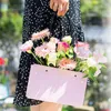 Gift Wrap Portable Waterproof Fower Box Bag Pappa Papper Square Florist Handy Flower Bags Mini Wedding Favor Rose Storage