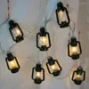 Cordes 20/40 LED rétro kérosène lanterne guirlande lumineuse à piles guirlande de fées de noël pour les vacances Ramadan fête de mariage