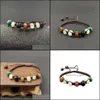 Braccialetti con ciondoli fatti a mano Sette chakra Bracciale in pietra intrecciata con perline Corda marrone Stringhe a mano per le donne Amicizia Mestiere Dro Mjfashion Dhfjv