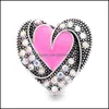 Chiusure Ganci Rosa Amore Strass Cuore Chunk Chiusura 18Mm Bottone a pressione Zircon Charms Bk Per Scatta Risultati gioielli fai da te S Dhseller2010 Dh2Gy