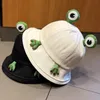 Stingy Brim Hats Cute Cartoon Frog Fisherman Hat Outdoor Sunshade Bucket Hat