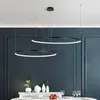 Lâmpadas pendentes Xiuxiu Modern Led Lustelier Circle Lights para design de interiores Linha de iluminação de engenharia Ring Lamp Lâmpada de jantar Sala de estar