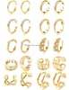 Couchette d'oreille Boucles d'oreilles simples pour femmes non perçantes Gold Flower CZ Helix Cartilage Clip sur Wrap Girls Amlhf