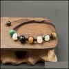 Braccialetti con ciondoli fatti a mano Sette chakra Bracciale in pietra intrecciata con perline Corda marrone Stringhe a mano per le donne Amicizia Mestiere Dro Mjfashion Dhfjv