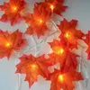 Diğer Etkinlik Partisi Malzemeleri Tatil Dekorasyon LED Işık String USB Noel Cadılar Bayramı Partisi Çelenk Ev Dekorasyonları için Yapay Bitki Akçaağaç Yaprak lambası 220829