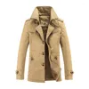 Männer Trenchcoats Bomberjacke Männer Mode Lässig Windjacke Mantel Herbst Und Winter Outwear Stehen Schlank Militär