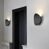 Lámpara de pared 7w Lámparas interiores modernas Aluminio Blanco y negro Decoración dorada cepillada Sala de estar Luces de noche BL24