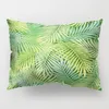 Plantas verdes de travesseiro Tampa de poliéster Folhas tropicais Flores Fronha macia fresca para sofá Couch Home Room Decor 30x50cm