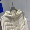 designer dames donsjack geborduurde letterbadges twill gebreide jas mode kleding met ritssluiting