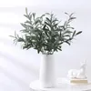 Fleurs décoratives branche artificielle bricolage plante feuilles vertes pas flétrissement belles fausses plantes Olive décor à la maison