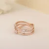 Authentischer Dreifachring aus Sterlingsilber für Damen, Designer-Hochzeitsschmuck für Pandora, Roségold-Liebesringe mit Original-Box-Set