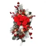 Dekorativa blommor Julprydnad Swag Wreath Decorated Garland med ljus Dekorationer Bell Ribbon Pine Conedecorative Wreaths