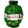 Hommes Hoodies Sweatshirts Automne et Hiver Joyeux Noël Décoration Hommes Femmes Famille Casual pull vert 220829