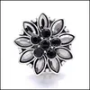 Klamry Holy hurtowe krinek od 18 mm przycisk snap przycisk metalowy owalny kwiat Snapper urok do snapów biżuteria f dhseller2010 dh9pi