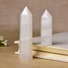 Figurine decorative 1pc punto di cristallo naturale afghano giada bianca guarigione obelisco quarzo bacchetta ornamento per la decorazione domestica pietra di energia Reiki