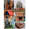 Архитектура DIY House 1 16 миниатюрный симулятор кирпич DIY Kit Sand Table Diorama Landscape Screings 220829