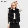 Kvinnors päls faux ankomst kvinnor riktiga västar vinter tjock varm dam modestil fluffig naturlig gilet 3 rader väst S7162 220829