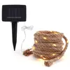 Cordes 100/200 LED lumière solaire lampe extérieure chaîne lumières pour vacances fête de noël étanche fée jardin guirlande J2E7