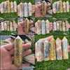 Konst och hantverk 6-7 cm Natural Polished Crazy Lace Agate Quartz Crystal Point Wand Gift Enkel avslutad Tower Chakra Healing Gemston Dhwxy