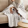 Dekens schattige hond beagle bruine veer en herfst zacht flanellen deken kantoor siesta sofa bed