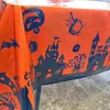 Décoration de fête Autres fournitures de fête d'événement Décoration d'Halloween Château noir Citrouille Imprimer Nappe jetable Featival Nappe orange Happy