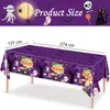 Other Event Party Supplies Halloween Cartoon Witch Ghost Purple Disposable Tablecloth Trick Or Treat Waterproof Table Cloth Kids Happy Halloween Supplies 220829