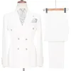Business Plus Plus Size TuxeDos Mens Bants костюмы двойной брюшной свадебный выпускной вечер Blazer Oversoat