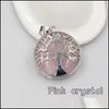 Pendant Necklaces Natural Stone Hollow Tree Of Life Pendant Pink Tigers Eye Healing Crystal Charms Rose Quartz For Neckl Dhseller2010 Dhx1Z