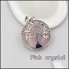 Pendentif Colliers Pierre naturelle creuse arbre de vie pendentif rose tigres oeil guérison cristal charmes quartz rose pour collier Dhseller2010 Dhx1Z