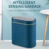 Lixo de lixo de resíduos Lixo do sensor Smart pode eletrônico banheiro doméstico automático Banheiro impermeabilizado com costura estreita de armazenamento em casa Bin 220919
