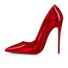 Дизайнерская обувь Кроссовки So Kate Styles Туфли на высоких каблуках Красные подошвы на каблуках Роскошные 12 СМ 14 СМ Натуральная кожа Точка Toe Насосы Резиновый размер 35-42